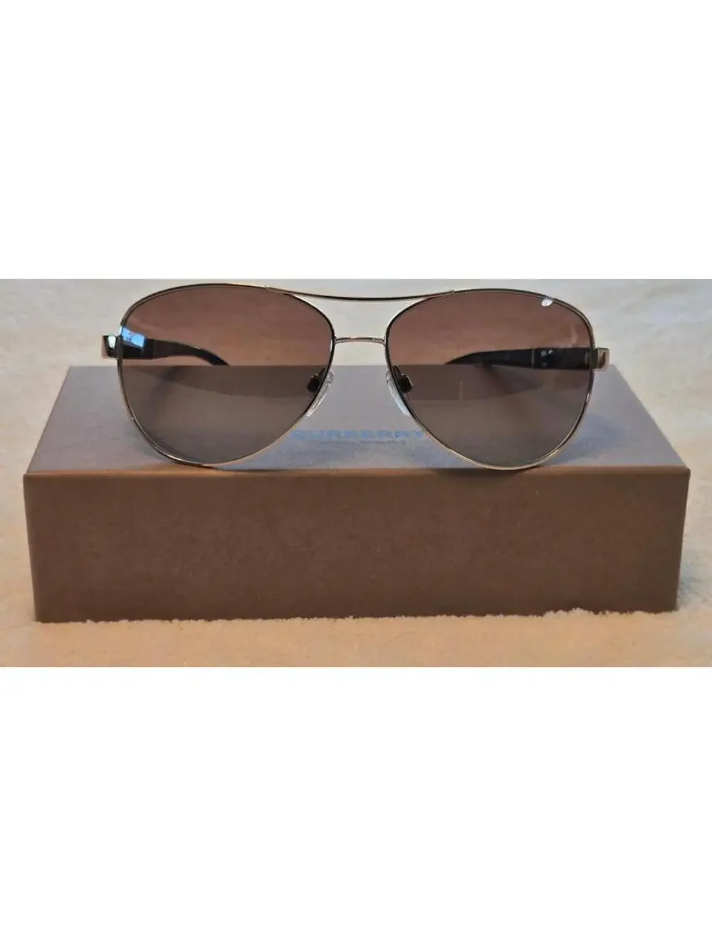 Authentic Burberry Sunglasses 0BE3080 114513 Gold/Brown, Aviator ITALY